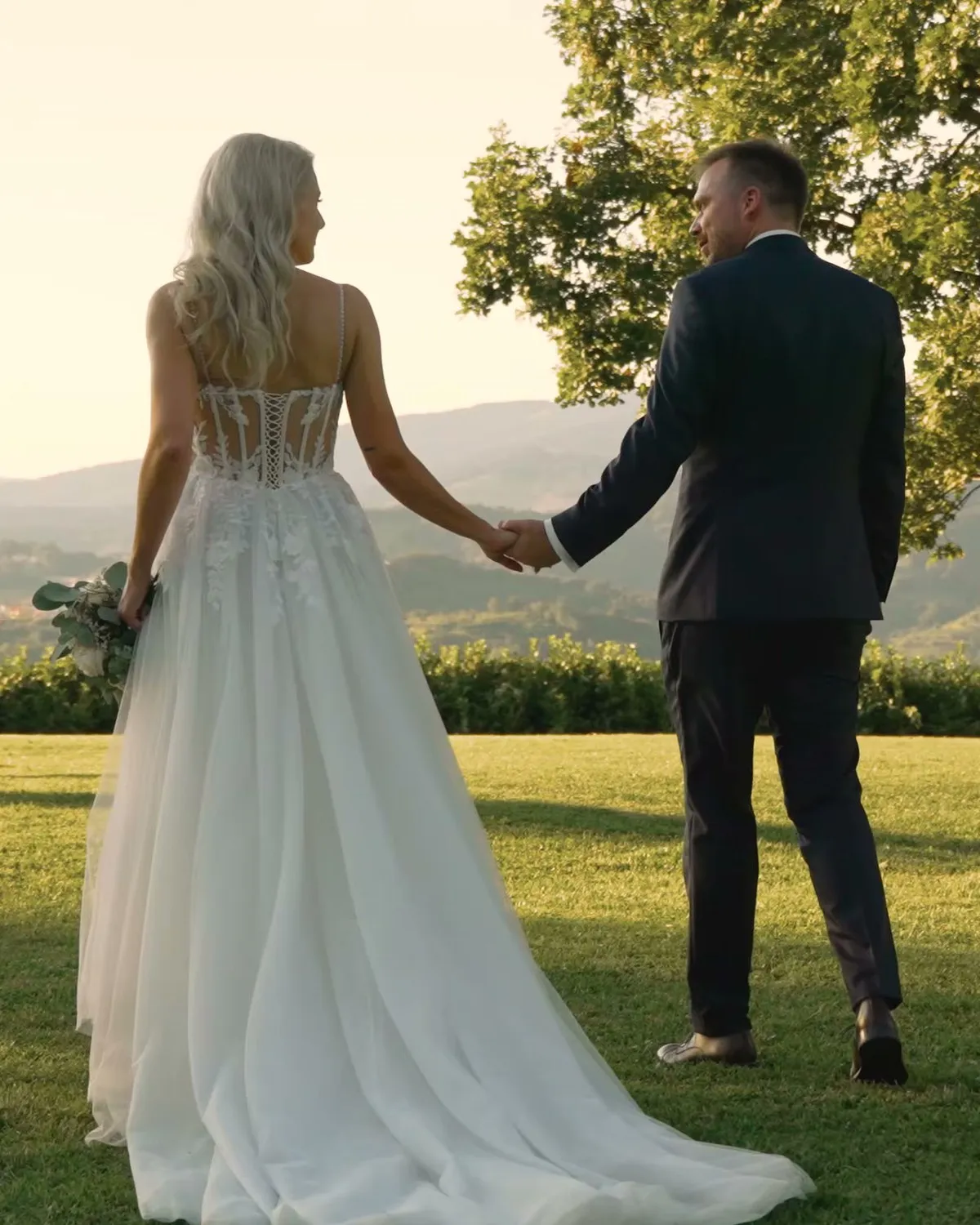 A still from the wedding film of Urška & Simon